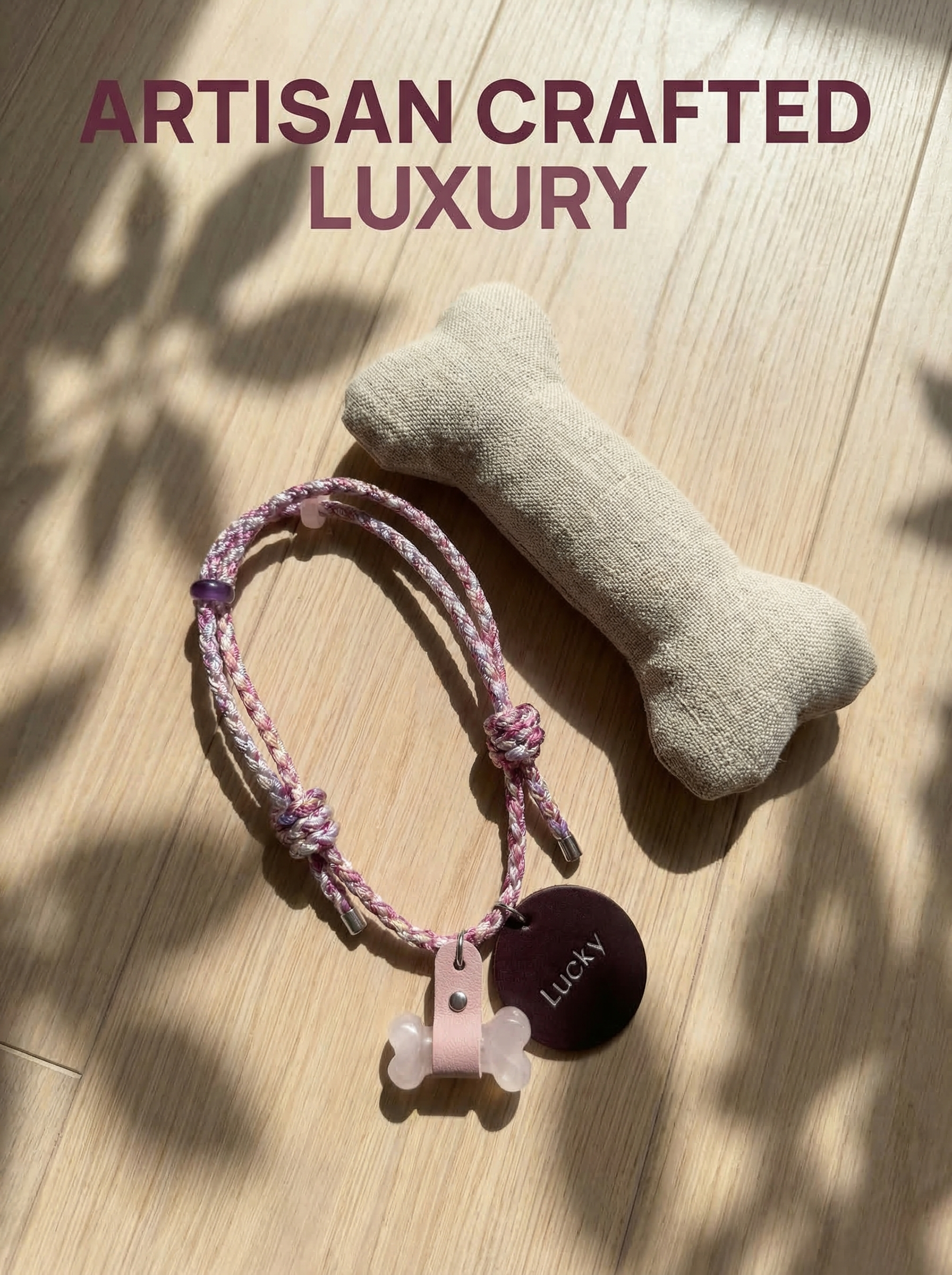 Handcrafted Crystal Energy Healing Collar - Personalized Pet Jewelry with Name Tag