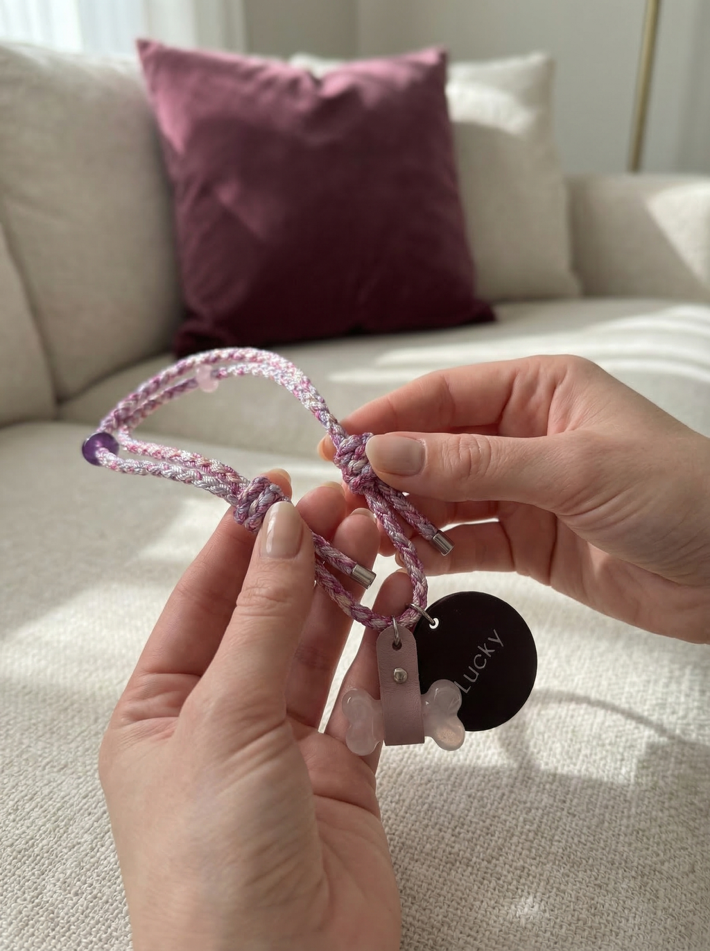 Handcrafted Crystal Energy Healing Collar - Personalized Pet Jewelry with Name Tag